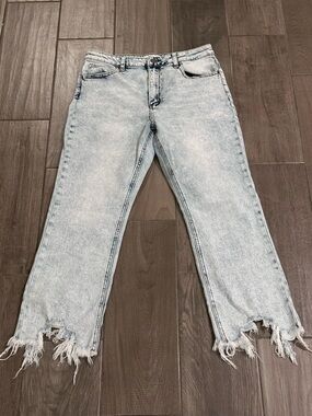 Vervet Selena Super High Rise Flare Acid Wash Distressed Jeans Size 30